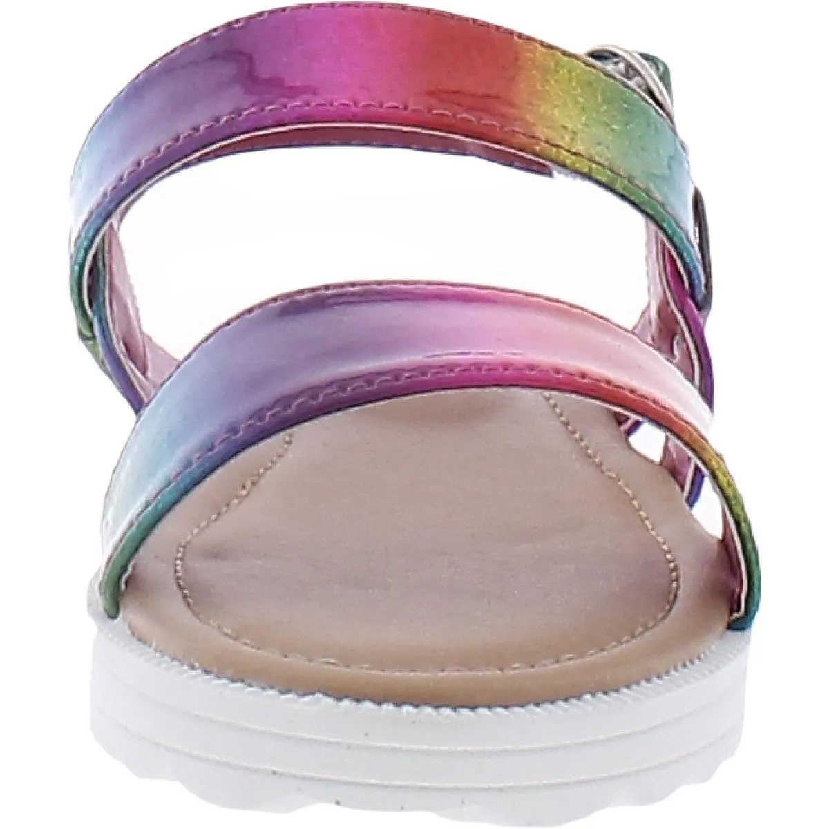 Aquatic Girls Metallic Ankle Strap Flat Sandals