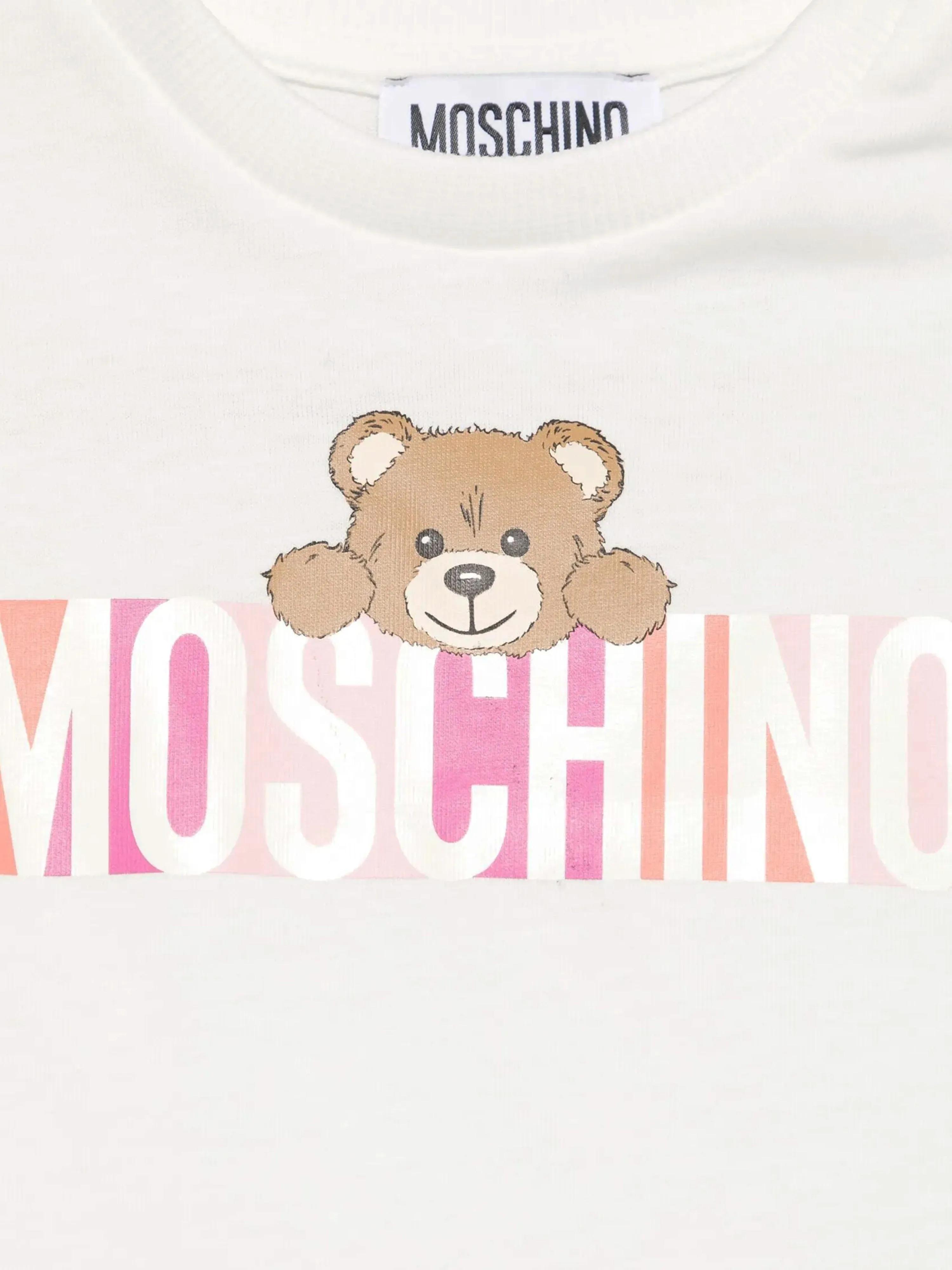 Baby Girls Bear Logo T-Shirt in Ivory