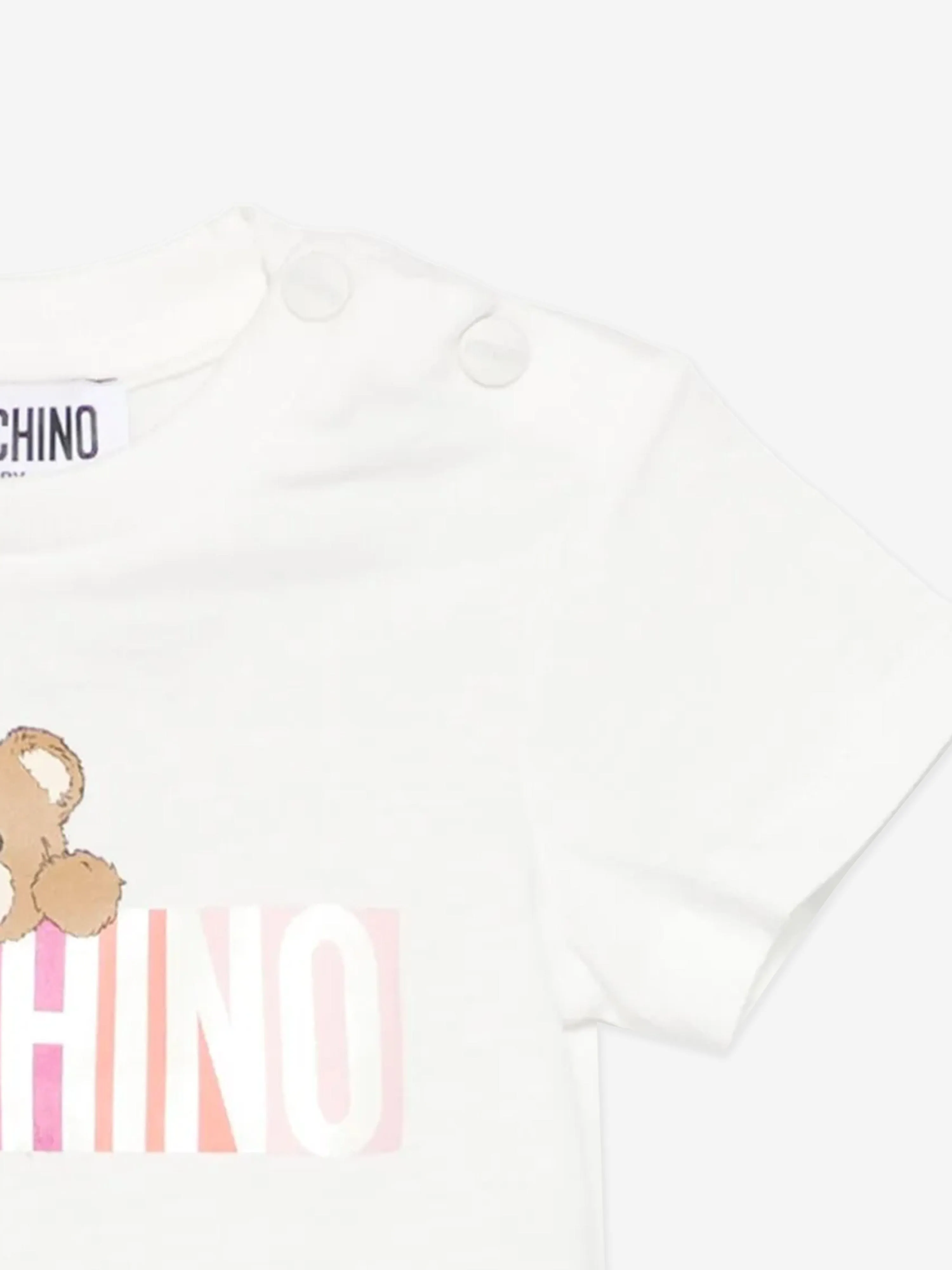 Baby Girls Bear Logo T-Shirt in Ivory