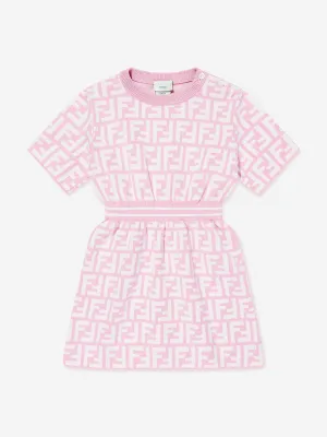 Baby Girls FF Logo Knit Dress in Pink