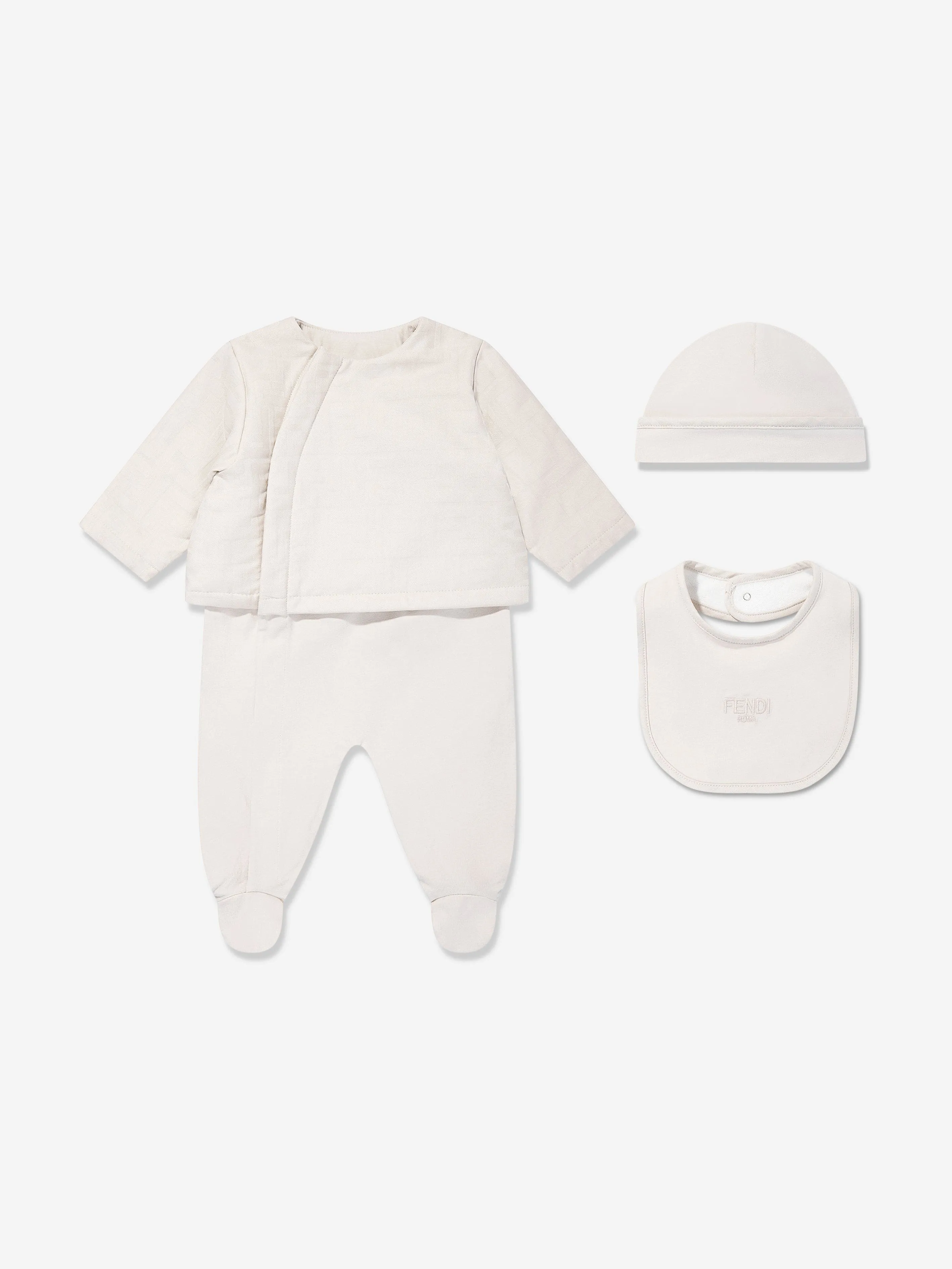 Baby Logo Babygrow Set in Beige