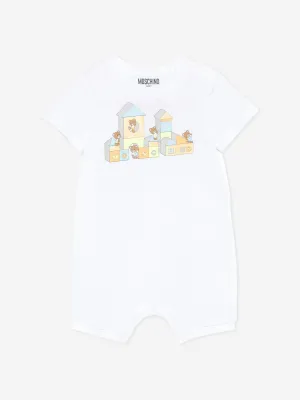 Baby Teddy Bear Romper in White