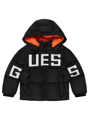 Black Hooded Padded Jacket (2-7) Guess
