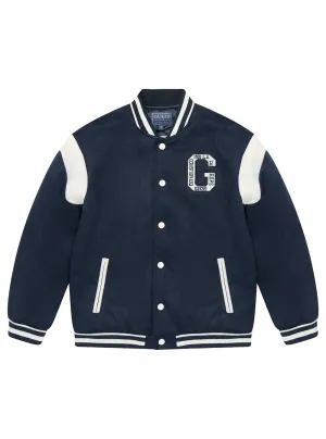 Blue Faux Suede Varsity Jacket (7-16) Guess