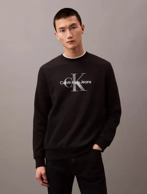 Calvin Klein Monogram Logo Fleece Crewneck Sweatshirt - Men