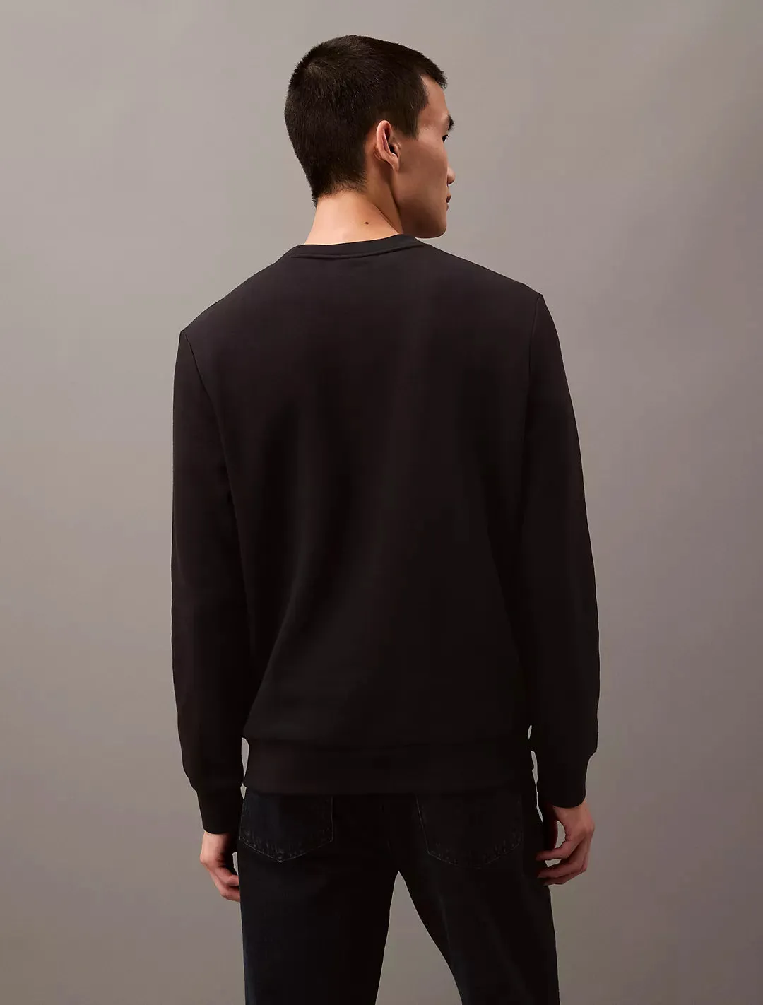 Calvin Klein Monogram Logo Fleece Crewneck Sweatshirt - Men
