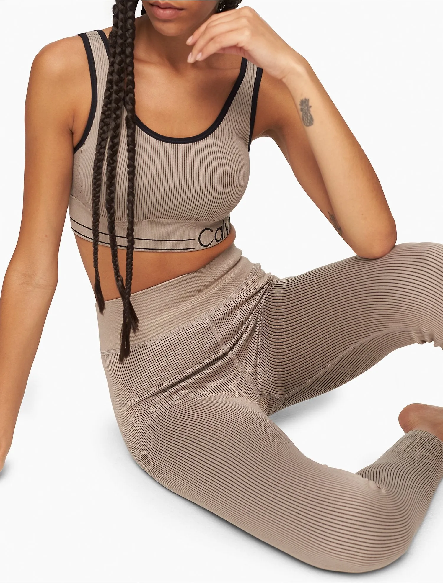 Calvin Klein Performance Ribbed High Waist 7/8 Leggings - Women