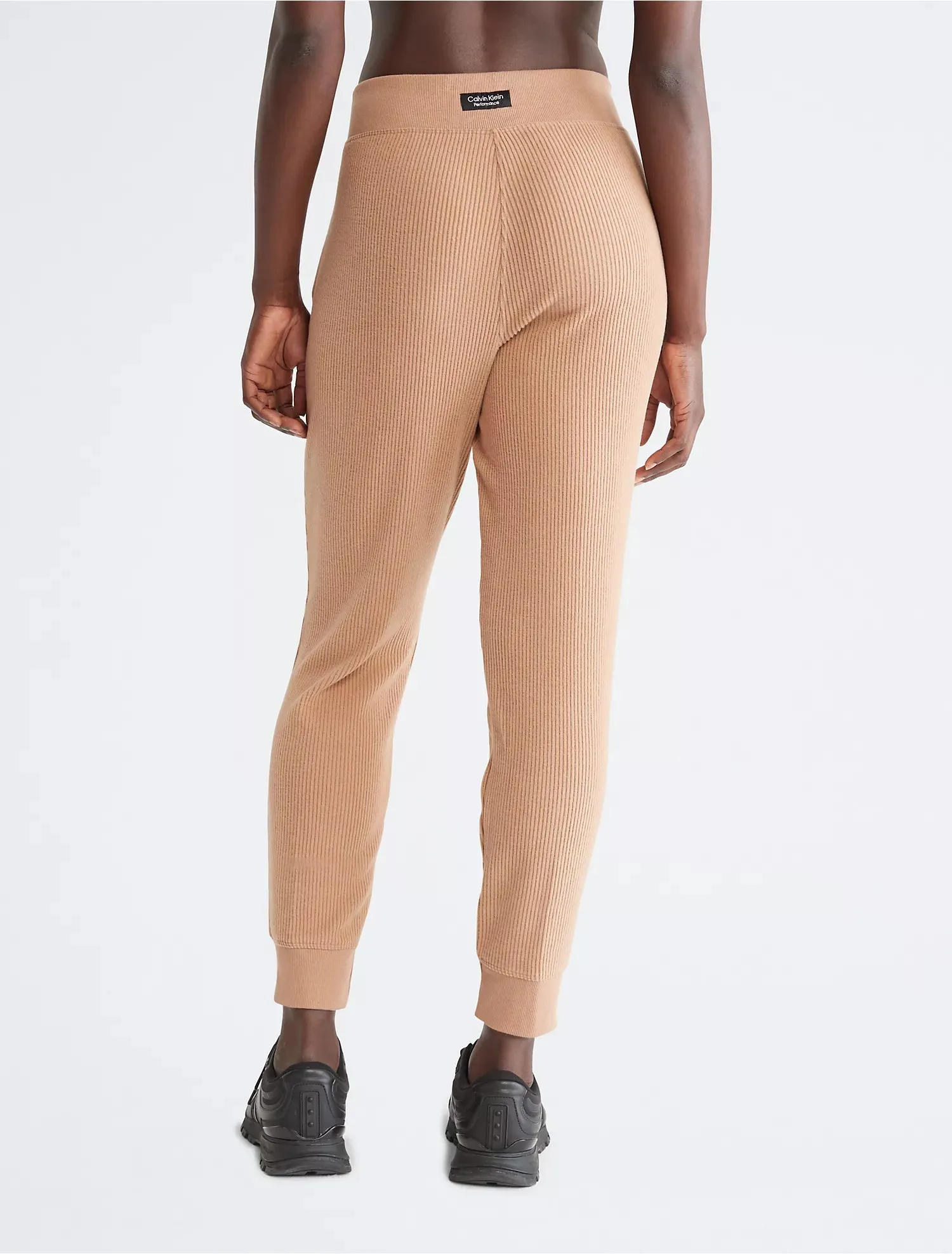 Calvin Klein Performance Ribbed High Waist Pleated Joggers - Women