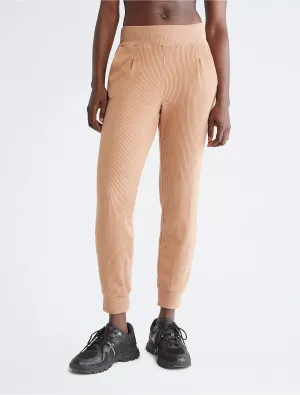 Calvin Klein Performance Ribbed High Waist Pleated Joggers - Women