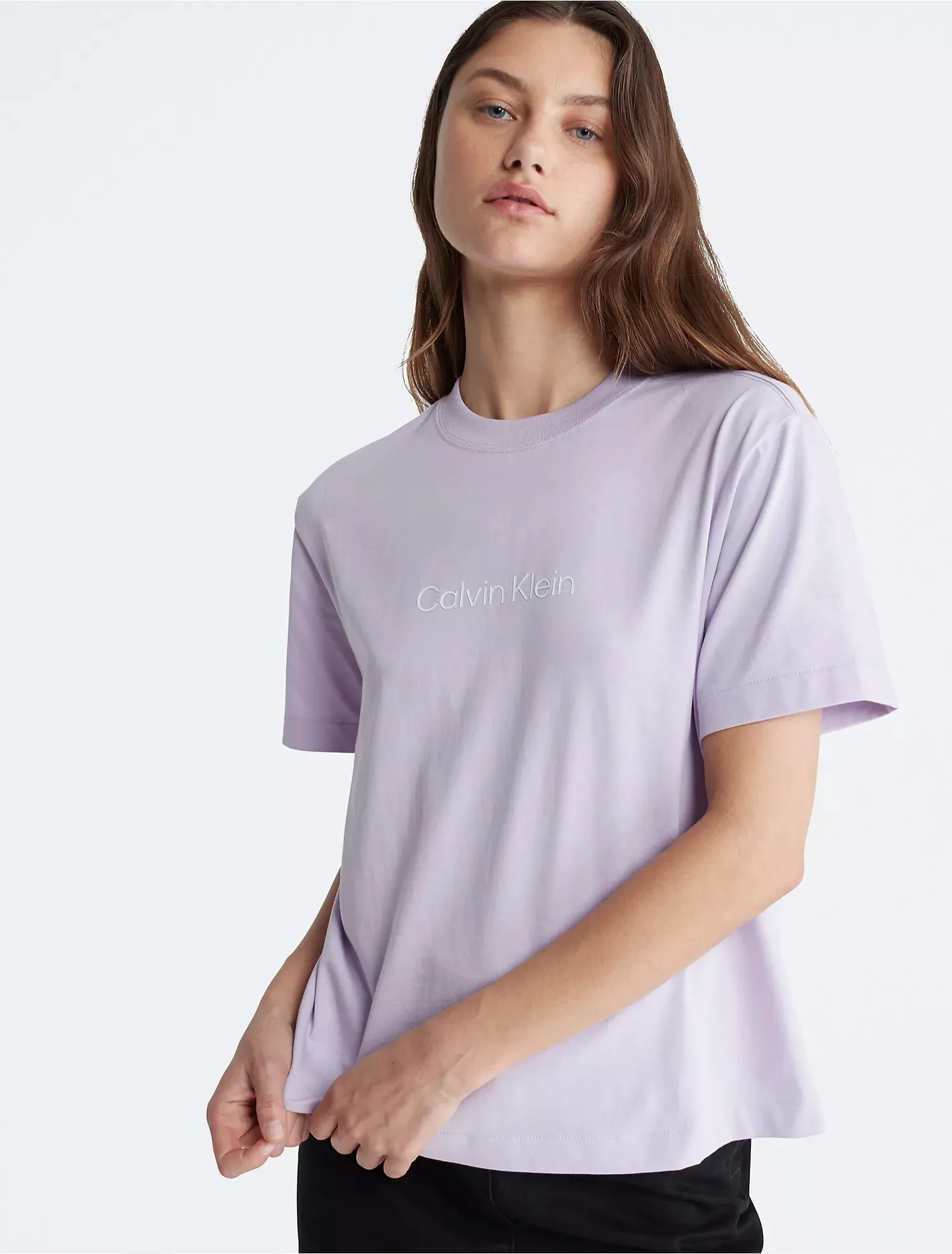 Calvin Klein Relaxed Fit Standard Logo Crewneck T-Shirt - Women