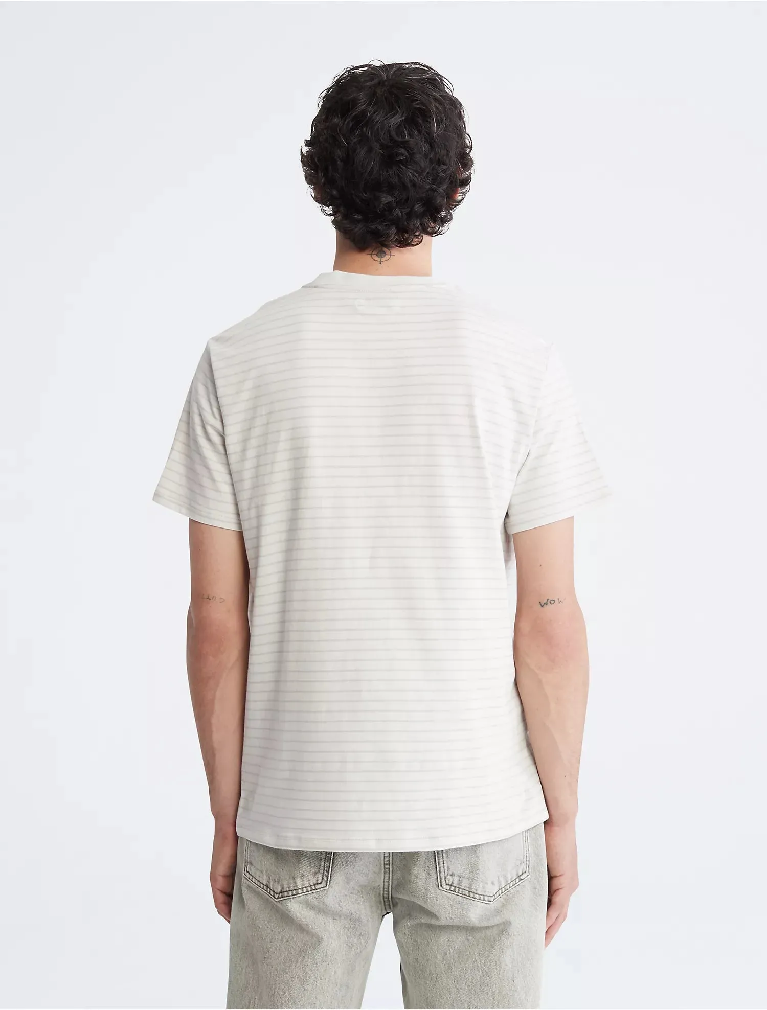 Calvin Klein Smooth Cotton Mini StripeCrewneck T-Shirt - Men