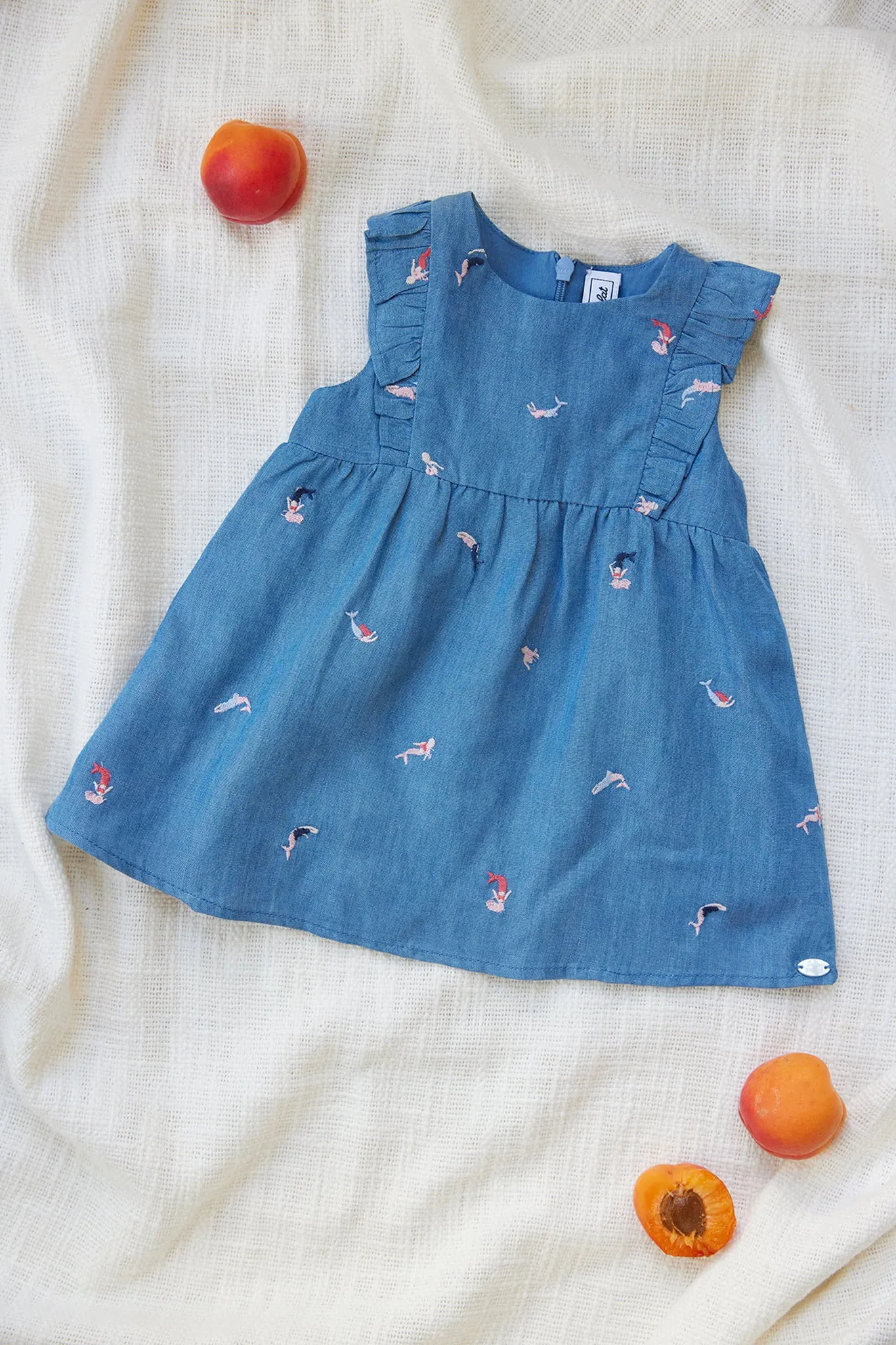 Chambray Mermaid Embroidered Dress