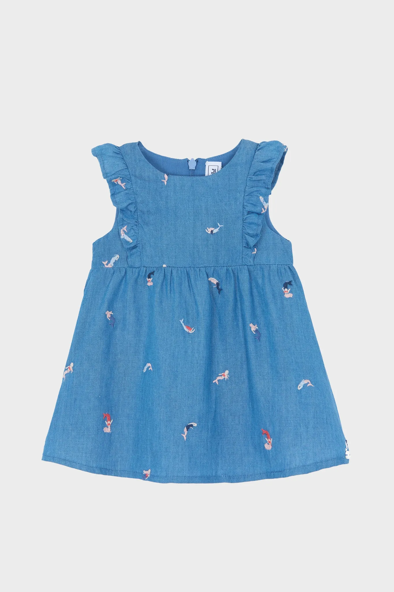Chambray Mermaid Embroidered Dress