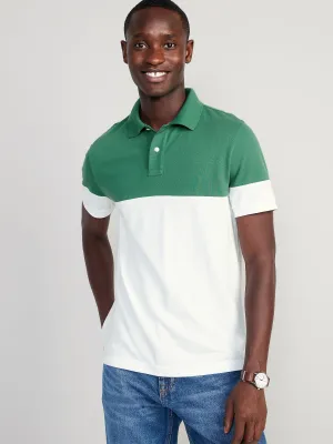 Color-block Classic Fit Pique Polo For Men