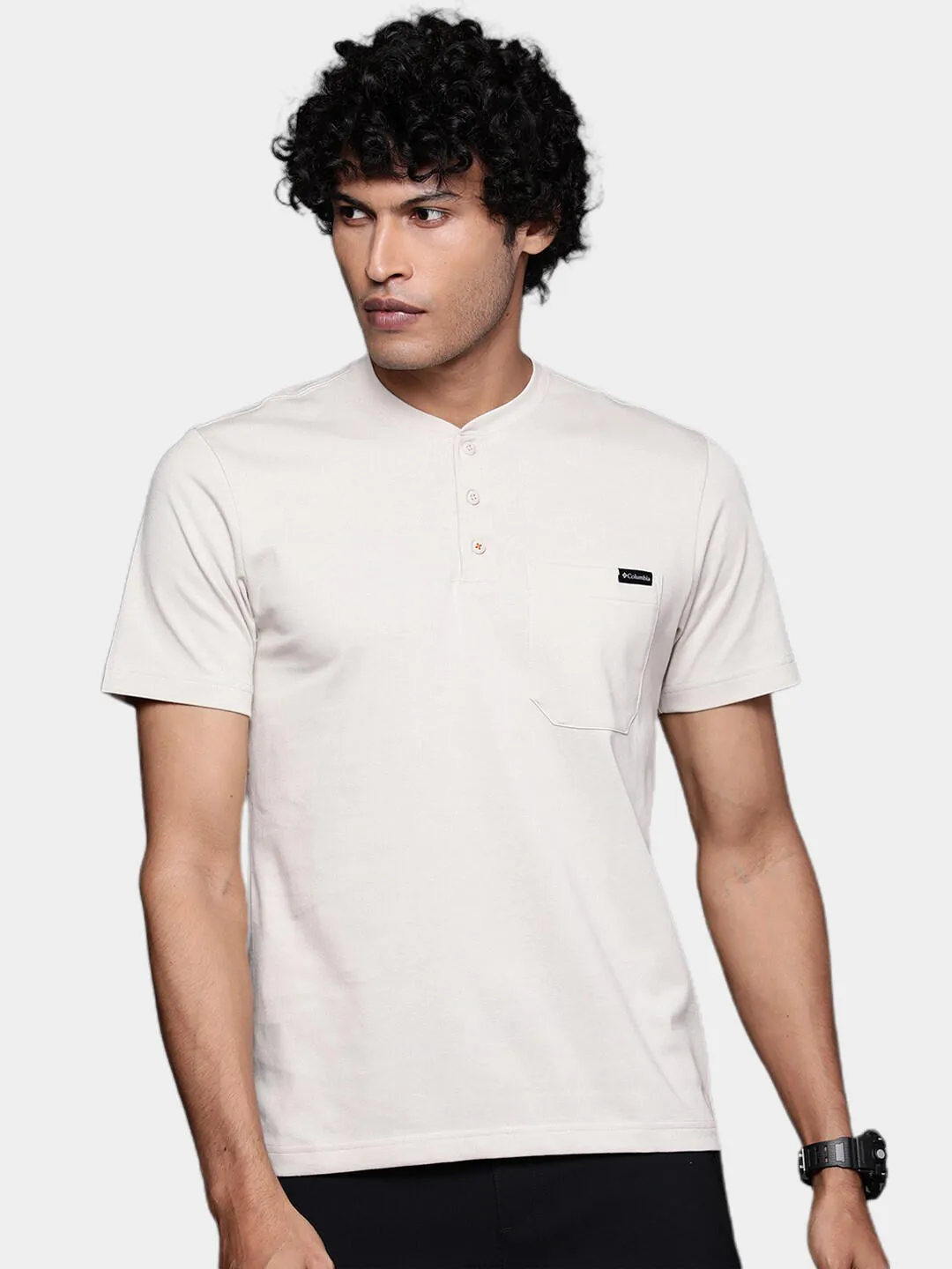 Columbia Men Beige Landroamer Henley Tshirt