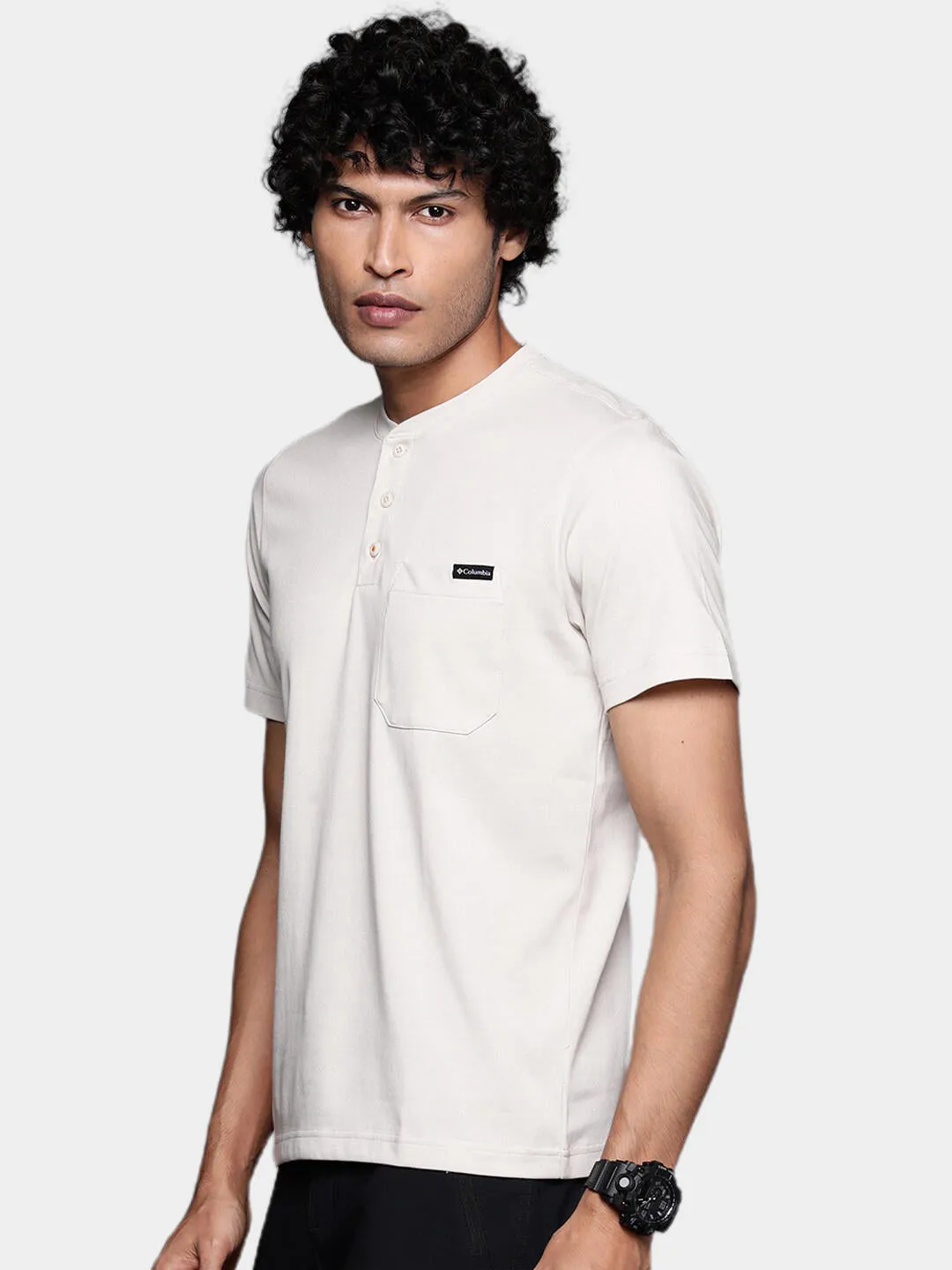 Columbia Men Beige Landroamer Henley Tshirt