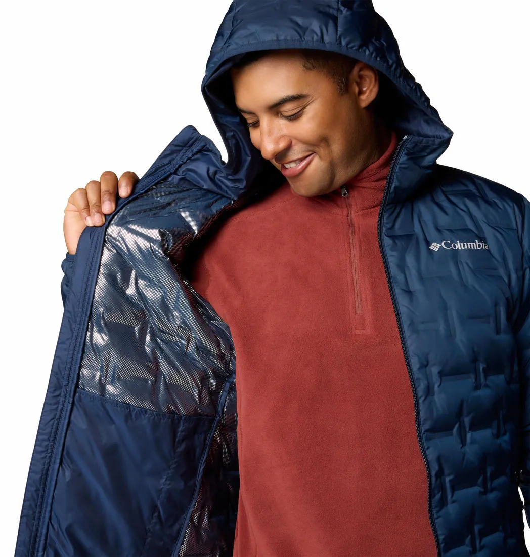Columbia Men Blue Omni-Heat Reflective Delta Ridge II Hooded Down Jacket