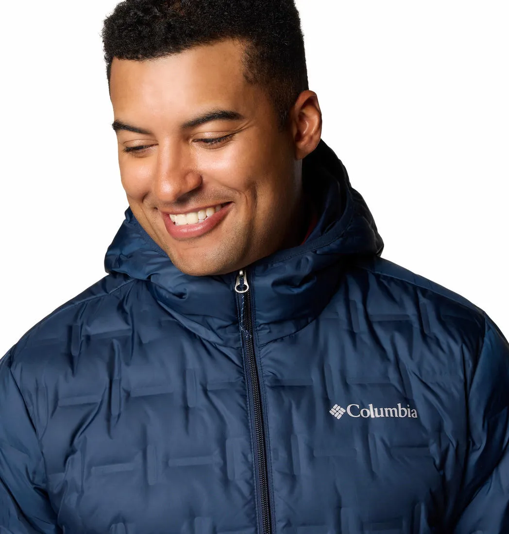 Columbia Men Blue Omni-Heat Reflective Delta Ridge II Hooded Down Jacket