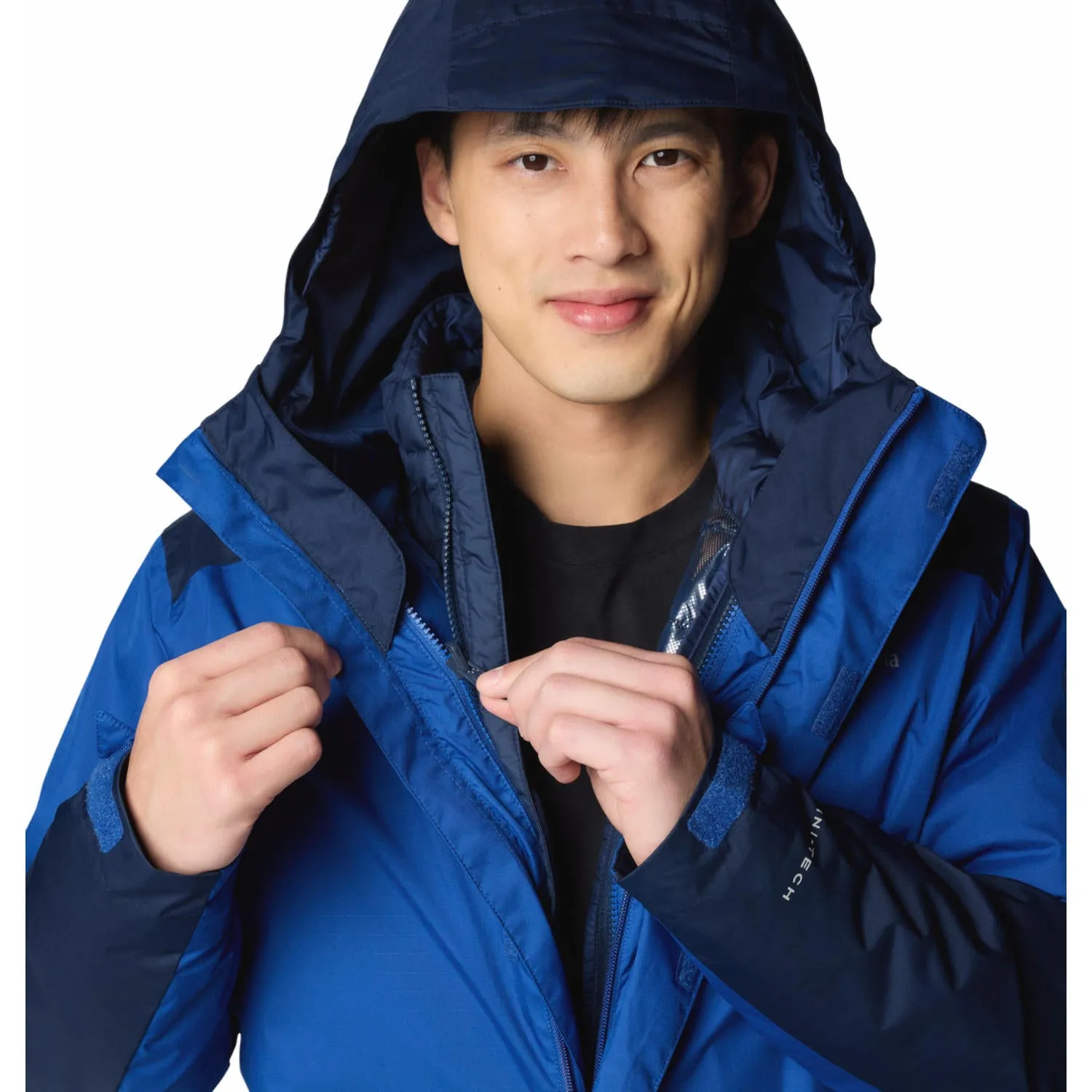 Columbia Men Blue Omni-Heat Reflective Point Park Inetrchangeable Jacket