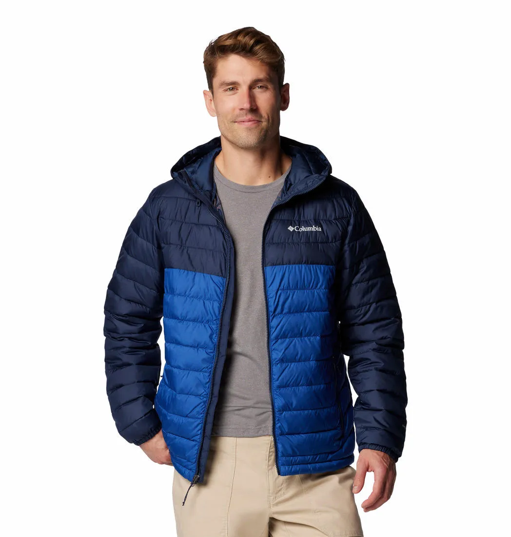 Columbia Men Blue Omni-Heat Reflective Powder Lite II Hooded Jacket