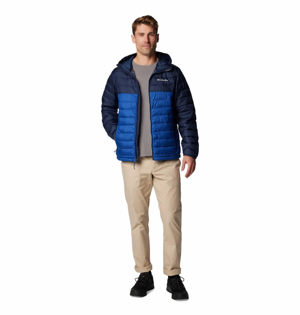 Columbia Men Blue Omni-Heat Reflective Powder Lite II Hooded Jacket