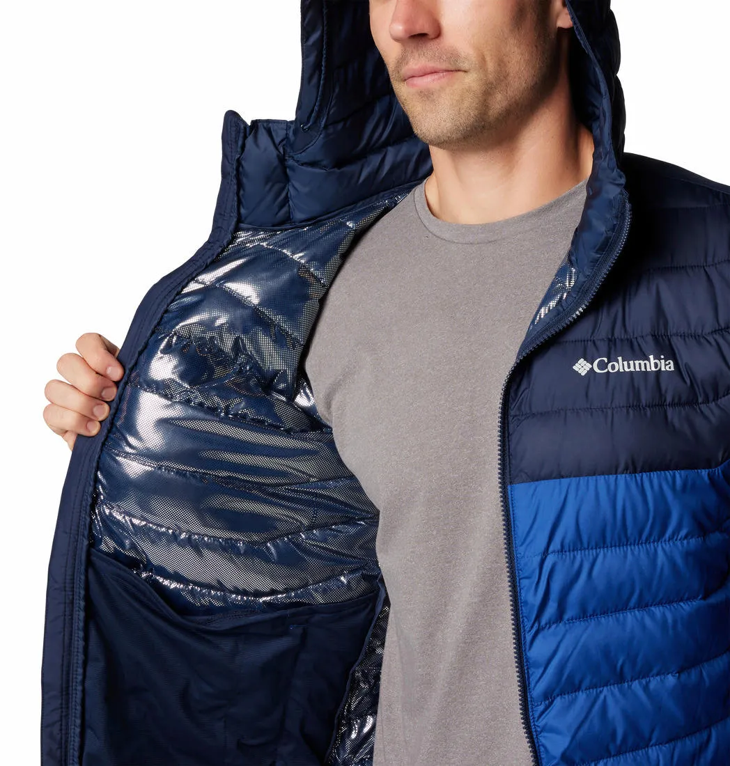 Columbia Men Blue Omni-Heat Reflective Powder Lite II Hooded Jacket