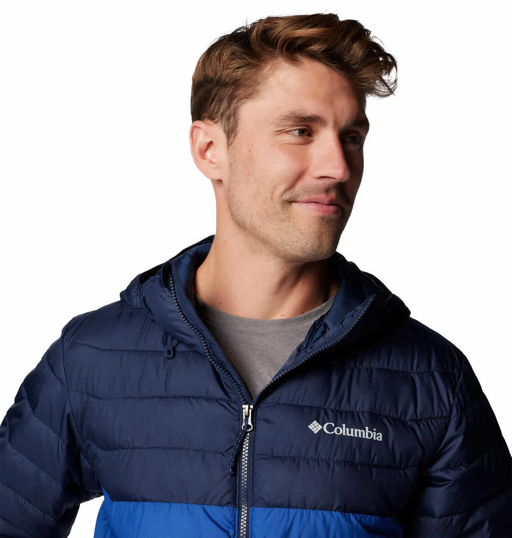 Columbia Men Blue Omni-Heat Reflective Powder Lite II Hooded Jacket