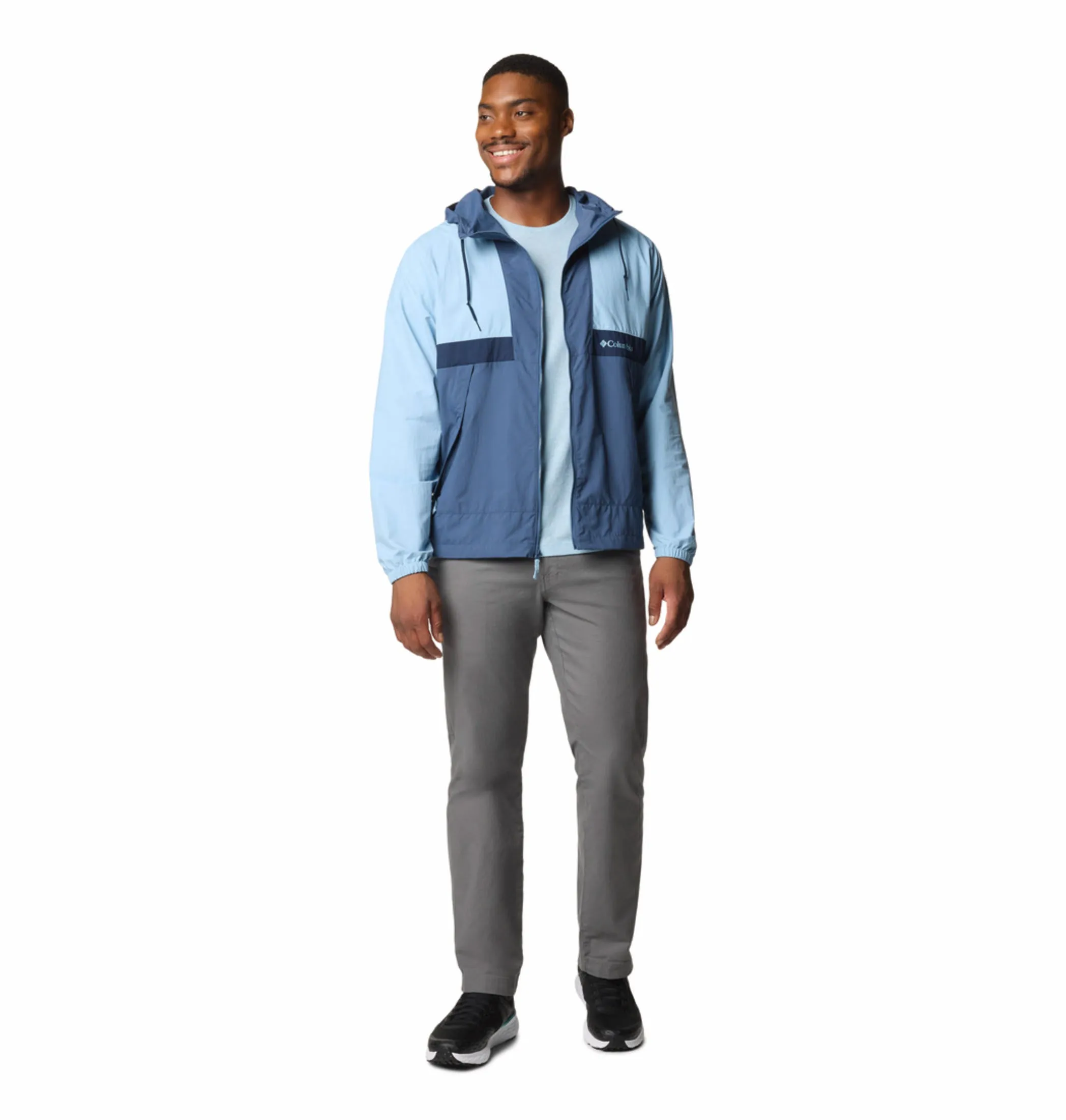 Columbia Men Blue Omni-Shade Spire Valley Hooded Windbreaker Jacket