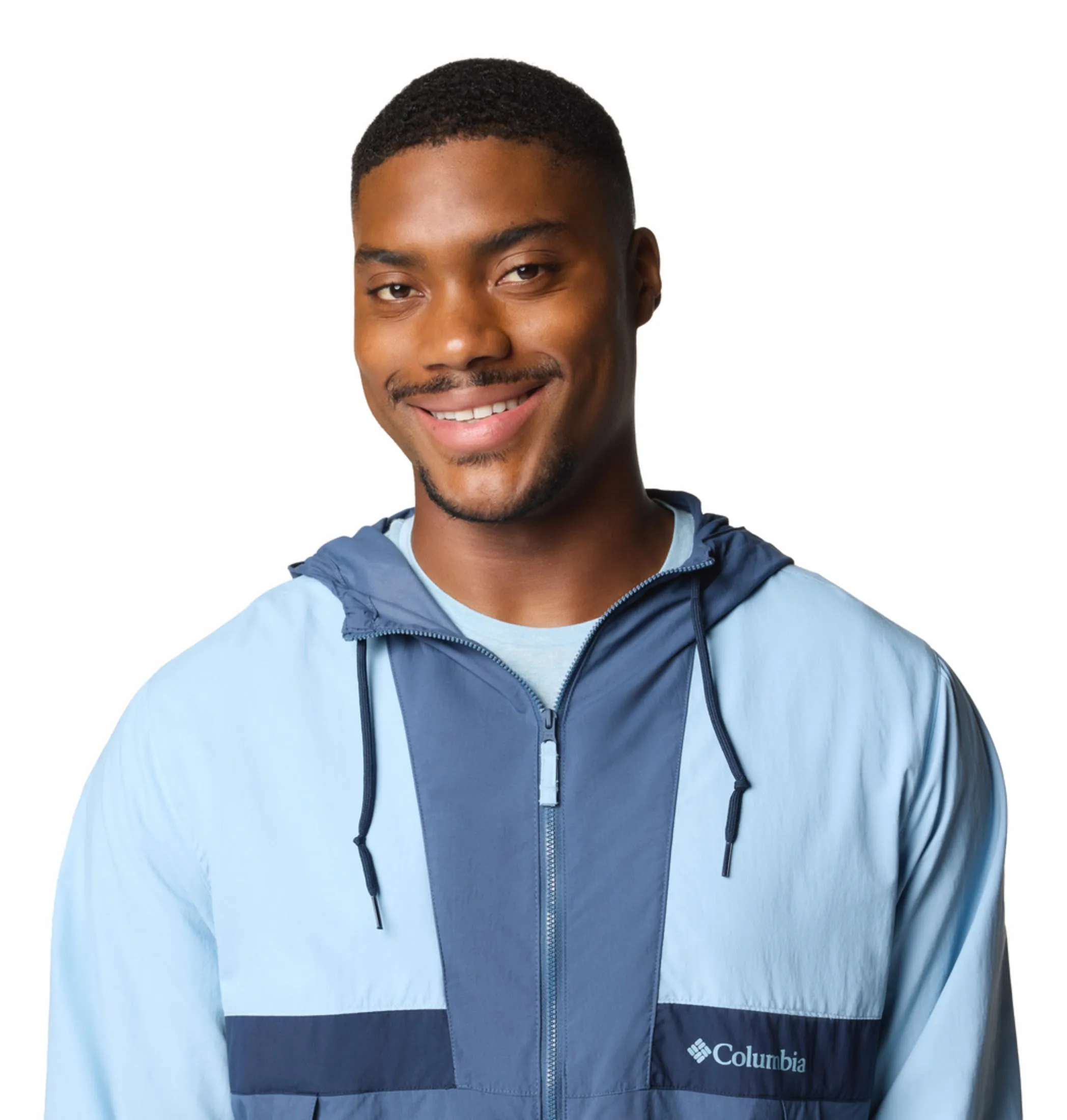 Columbia Men Blue Omni-Shade Spire Valley Hooded Windbreaker Jacket