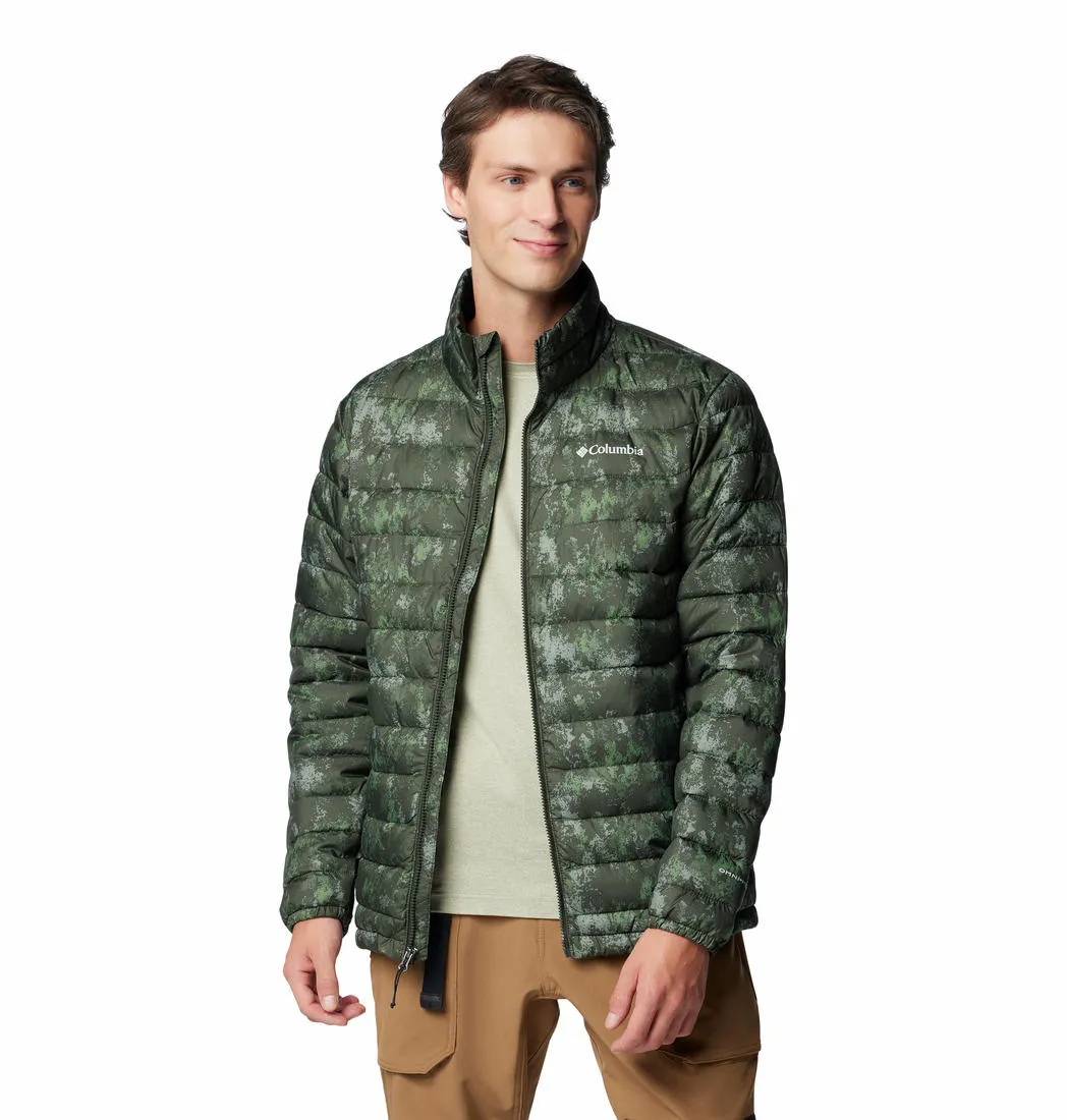 Columbia Men Green Omni-Heat Reflective Powder Lite II Printed Jacket