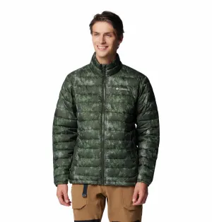 Columbia Men Green Omni-Heat Reflective Powder Lite II Printed Jacket