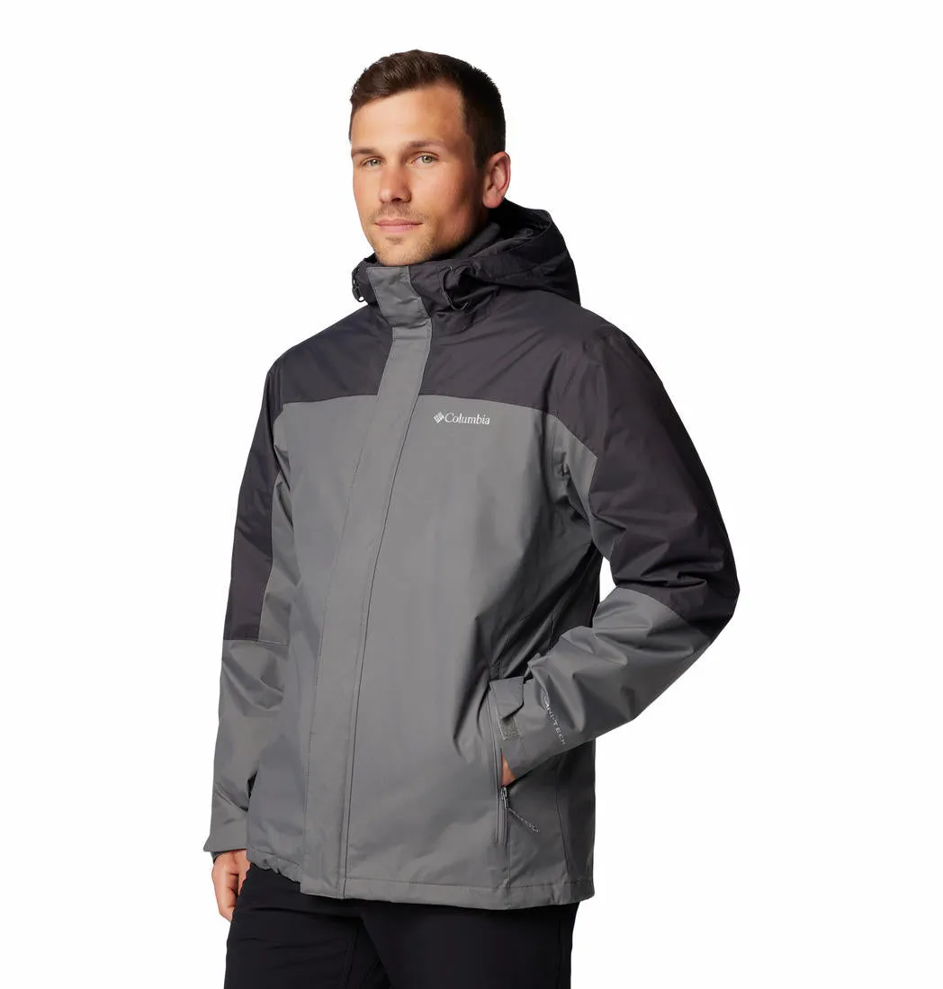 Columbia Men Grey Omni-Tech Tunnel Falls II Inetrchangeable Jacket