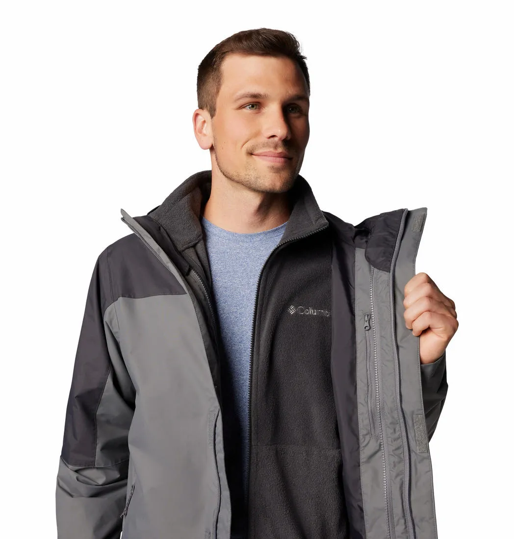 Columbia Men Grey Omni-Tech Tunnel Falls II Inetrchangeable Jacket