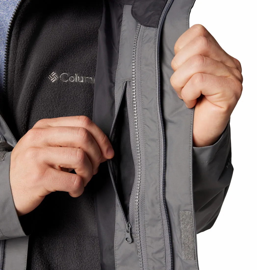 Columbia Men Grey Omni-Tech Tunnel Falls II Inetrchangeable Jacket