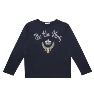 Dolce & Gabbana Kids Be the King Navy Top