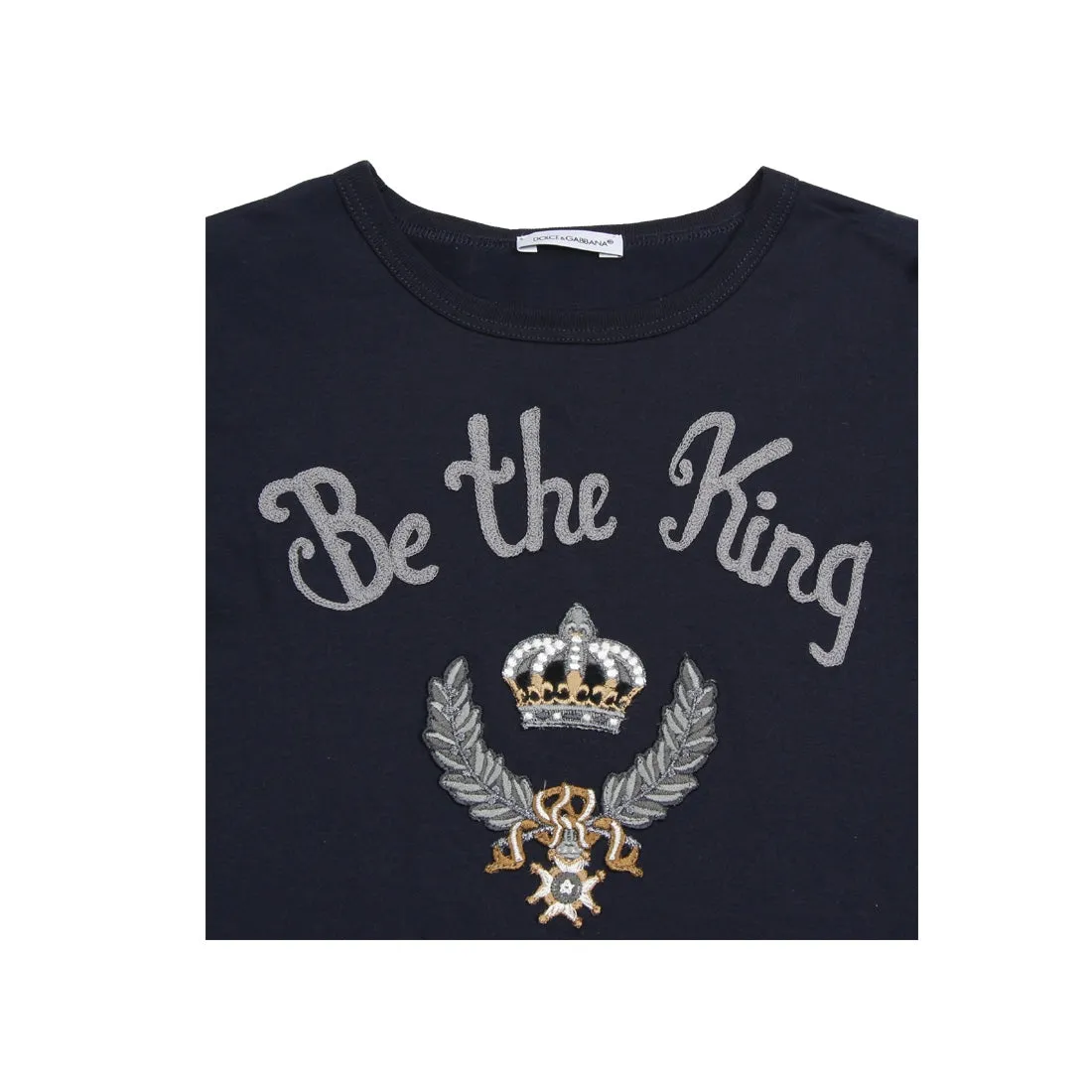 Dolce & Gabbana Kids Be the King Navy Top