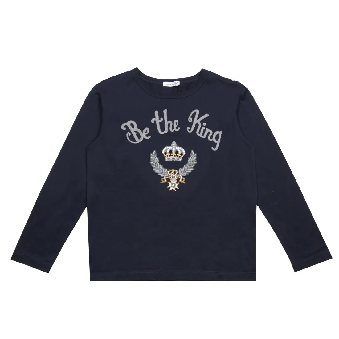 Dolce & Gabbana Kids Be the King Navy Top