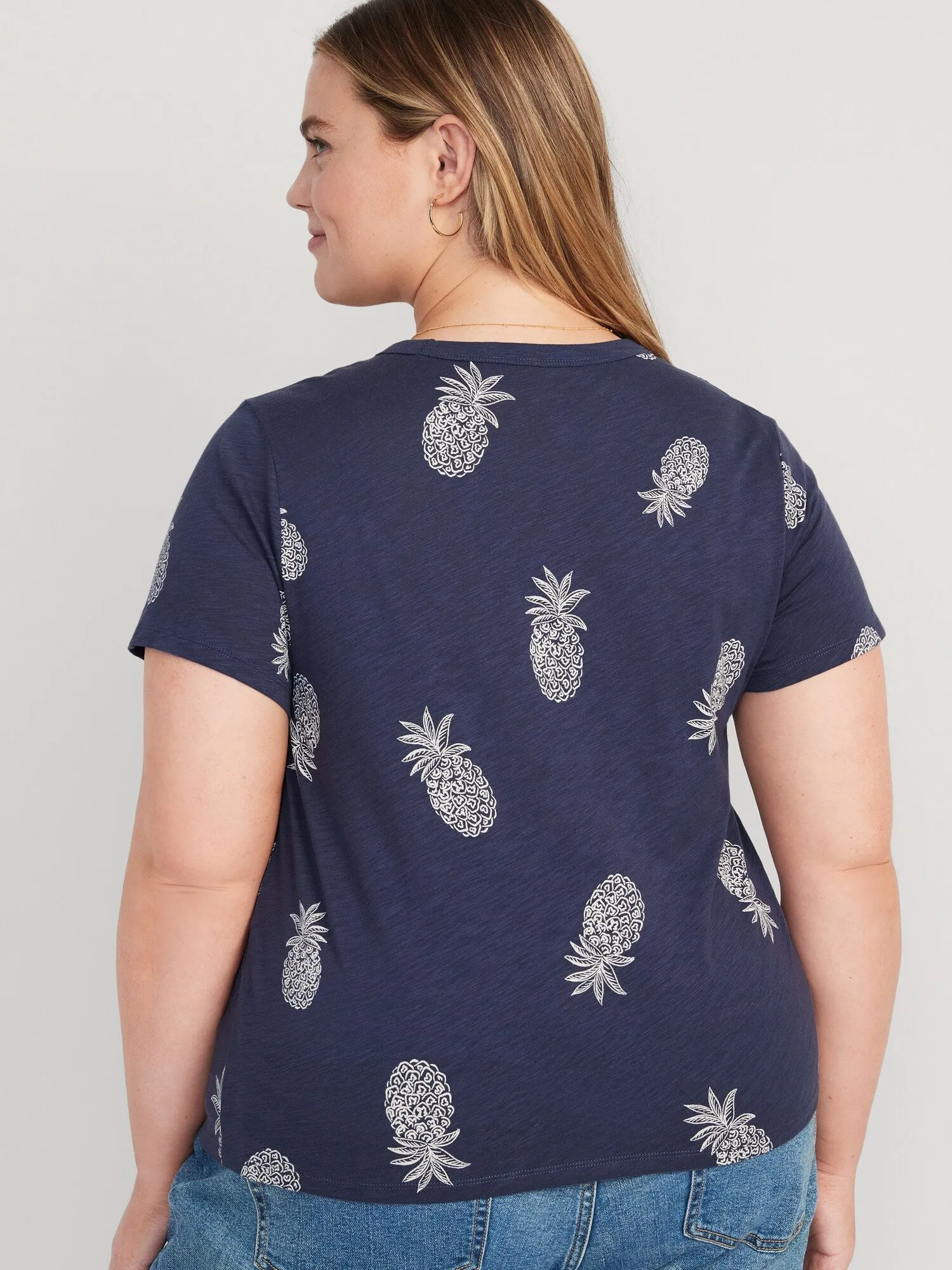 EveryWear Printed Slub-Knit T-Shirt For Women