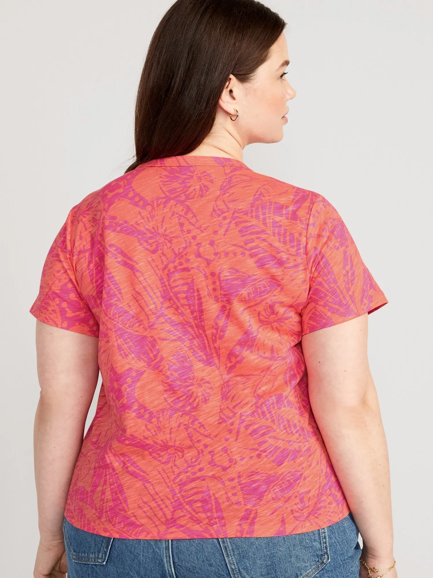 EveryWear Printed Slub-Knit T-Shirt For Women
