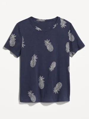 EveryWear Printed Slub-Knit T-Shirt For Women