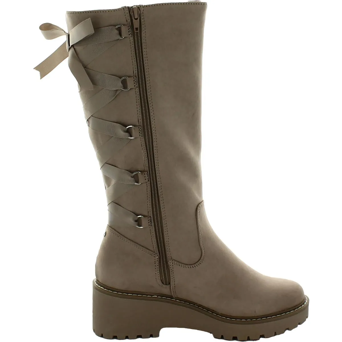 Fiddler Girls Faux Suede Lace-Up Knee-High Boots