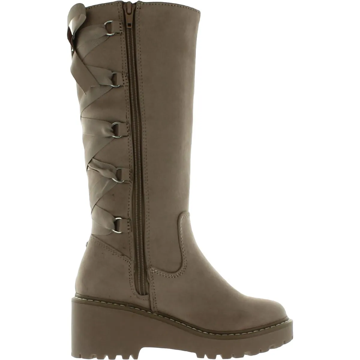 Fiddler Girls Faux Suede Lace-Up Knee-High Boots