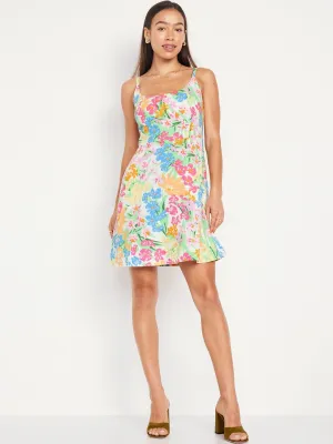 Fit & Flare Linen-Blend Mini Dress for Women