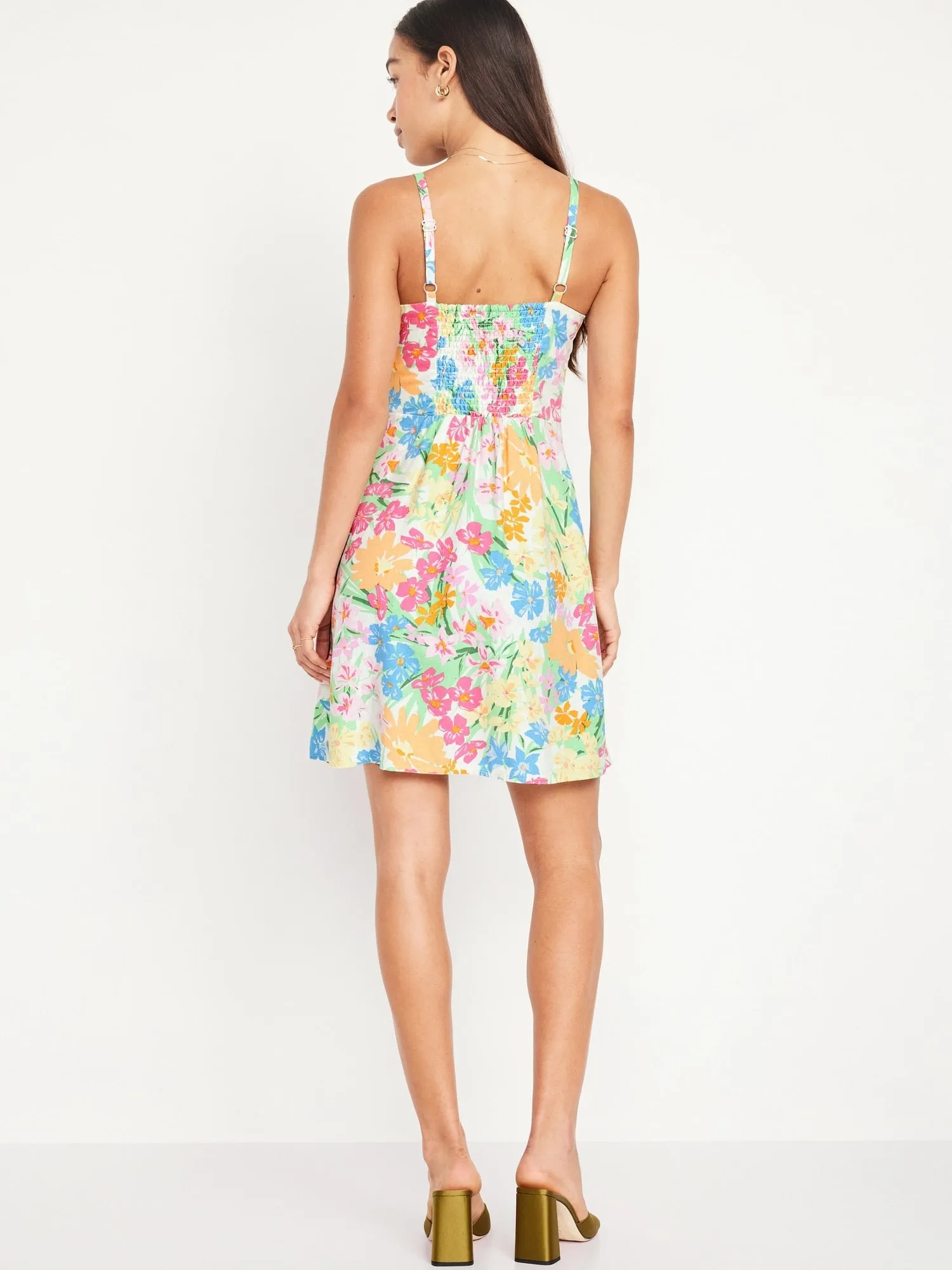 Fit & Flare Linen-Blend Mini Dress for Women