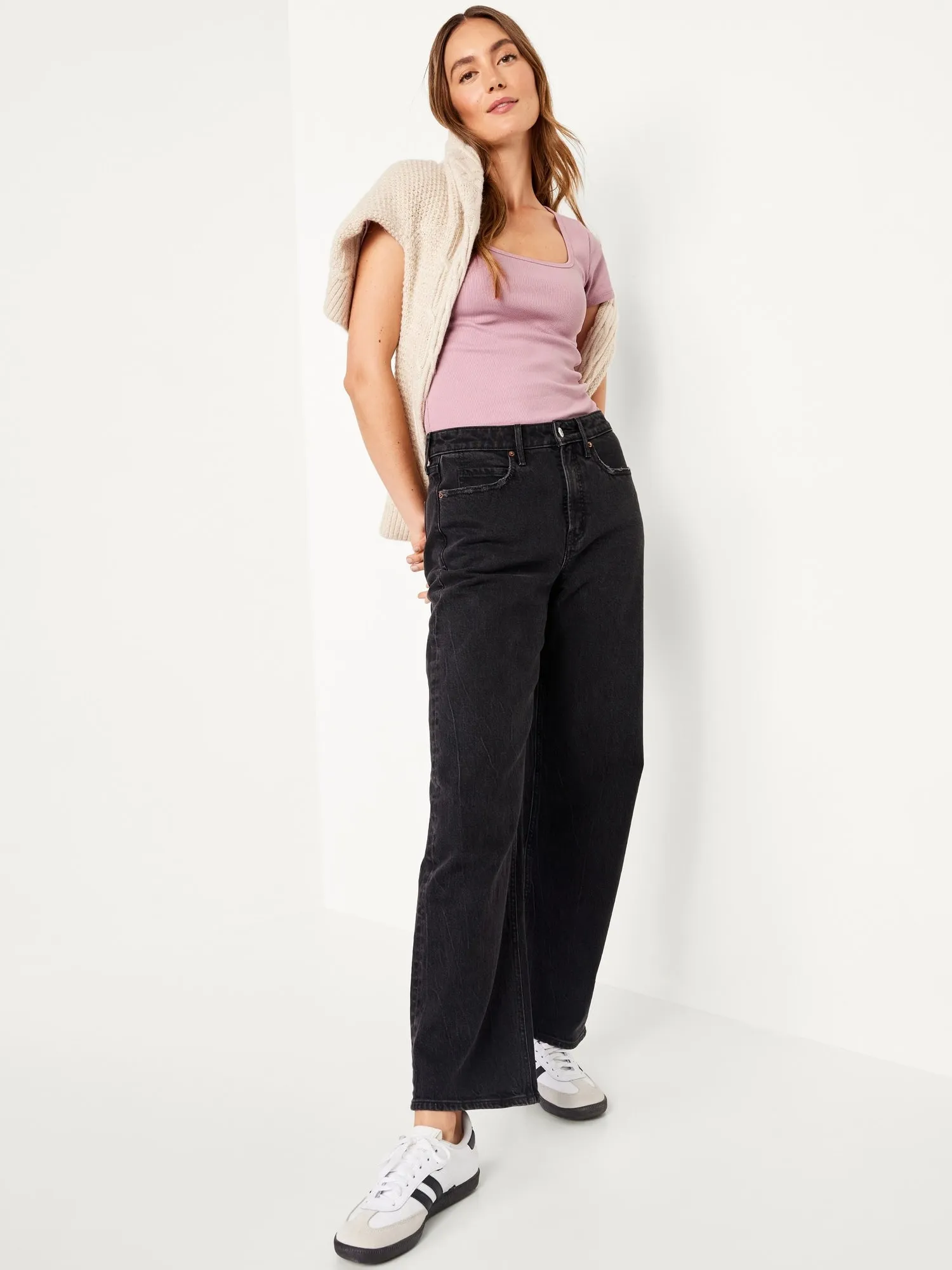 Fitted Rib-Knit T-Shirt for Women