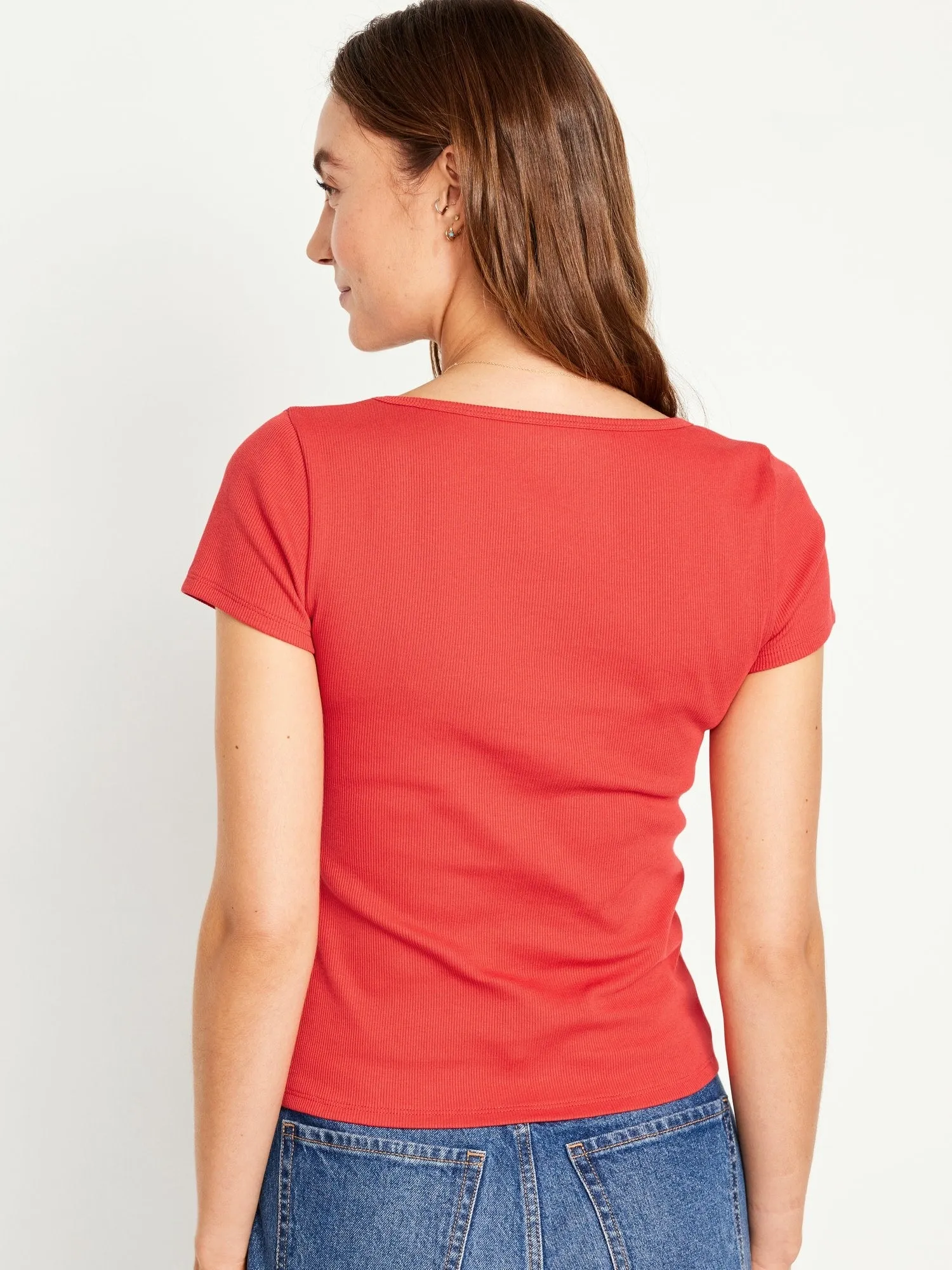 Fitted Rib-Knit T-Shirt for Women