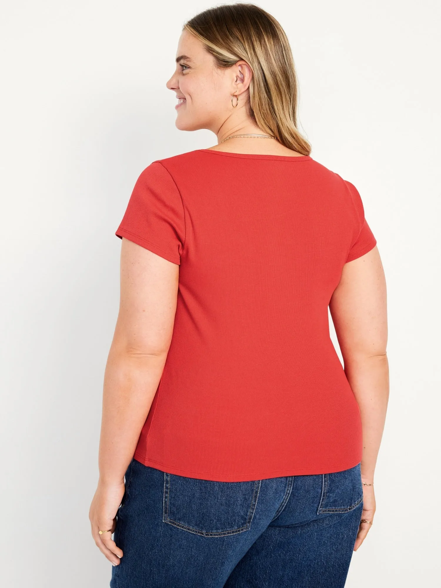 Fitted Rib-Knit T-Shirt for Women