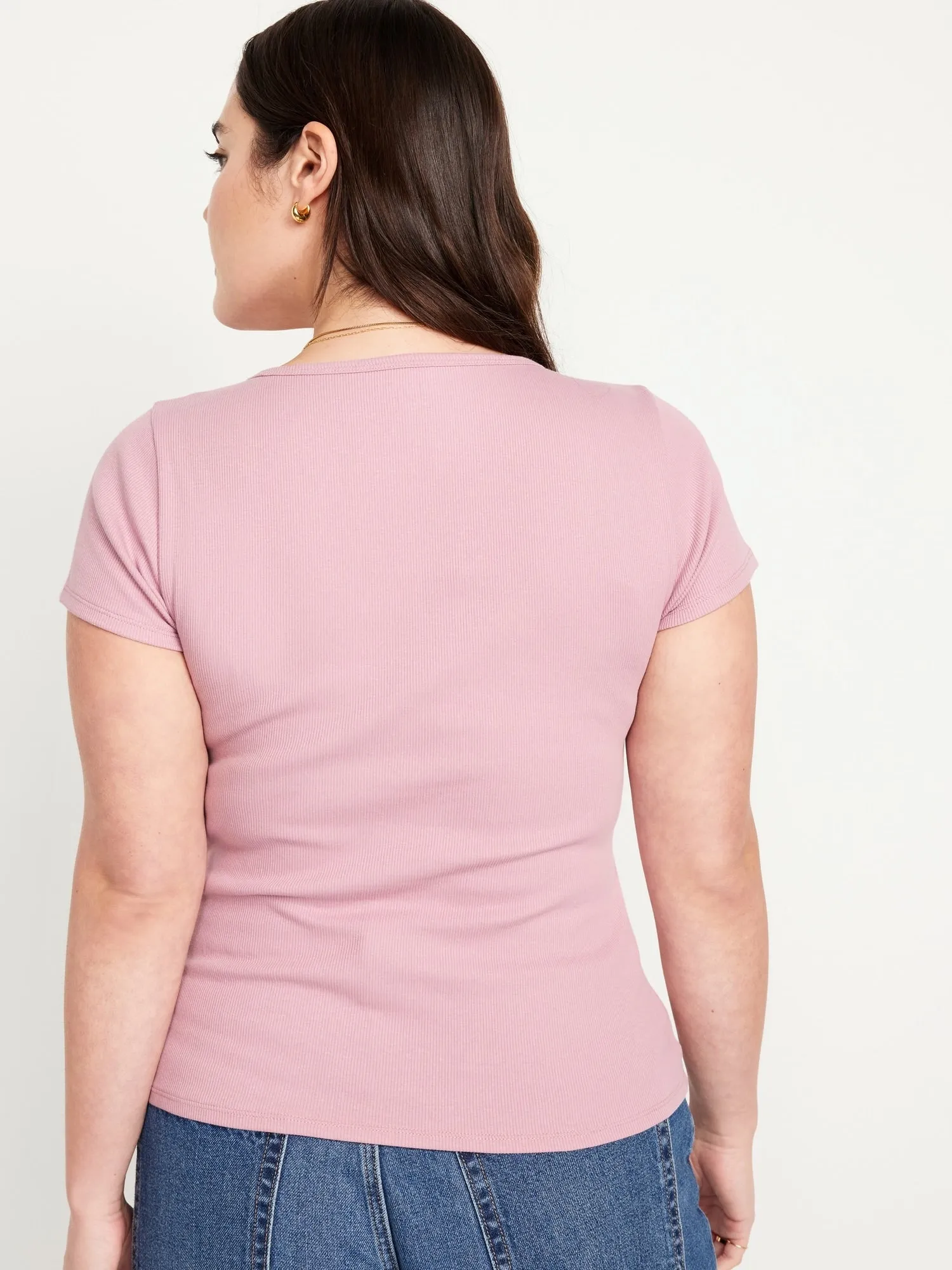 Fitted Rib-Knit T-Shirt for Women