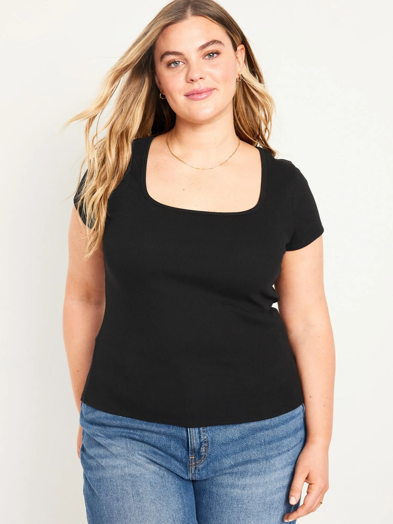 Fitted Rib-Knit T-Shirt for Women