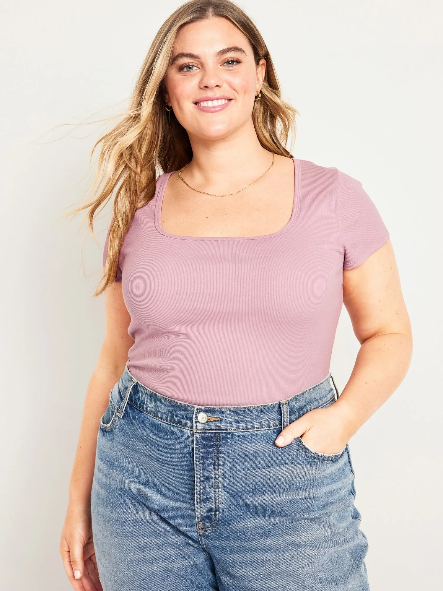 Fitted Rib-Knit T-Shirt for Women